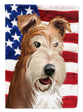 Load image into Gallery viewer, Fox Terrier Wire Dog American Flag Flag Canvas House Size CK6527CHF