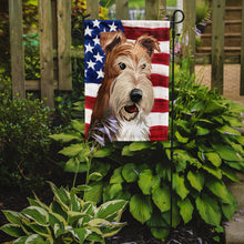 Load image into Gallery viewer, Fox Terrier Wire Dog American Flag Garden Flag - Outdoor Decorative Yard Flag CK6527GF
