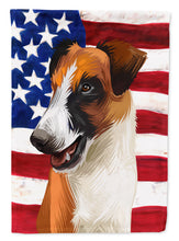 Load image into Gallery viewer, Fox Terrier Smooth Dog American Flag Garden Flag - Outdoor Decorative Yard Flag CK6528GF