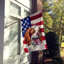Load image into Gallery viewer, French Brittany Dog American Flag Flag Canvas House Size CK6529CHF