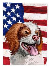 Load image into Gallery viewer, French Brittany Dog American Flag Flag Canvas House Size CK6529CHF