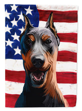 Load image into Gallery viewer, German Pinscher Dog American Flag Garden Flag - Outdoor Decorative Yard Flag CK6534GF