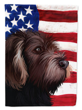 Load image into Gallery viewer, German Roughhaired Pointer American Flag Flag Canvas House Size CK6535CHF