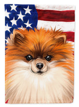 Load image into Gallery viewer, German Spitz Dog American Flag Garden Flag - Outdoor Decorative Yard Flag CK6538GF