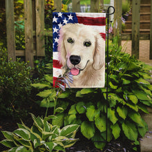 Load image into Gallery viewer, Golden Retriever Dog American Flag Garden Flag - Outdoor Decorative Yard Flag CK6542GF