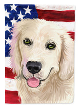 Load image into Gallery viewer, Golden Retriever Dog American Flag Garden Flag - Outdoor Decorative Yard Flag CK6542GF