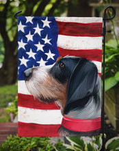 Load image into Gallery viewer, Griffon Bleu de Gascogne American Flag Garden Flag - Outdoor Decorative Yard Flag CK6551GF