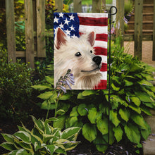 Load image into Gallery viewer, Indian Spitz Dog American Flag Garden Flag - Outdoor Decorative Yard Flag CK6568GF