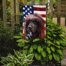 Load image into Gallery viewer, Irish Water Spaniel American Flag Garden Flag - Outdoor Decorative Yard Flag CK6572GF