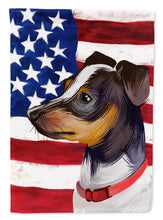 Load image into Gallery viewer, Japanese Terrier American Flag Flag Canvas House Size CK6582CHF