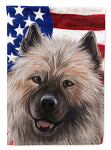 Load image into Gallery viewer, Keeshond American Flag Flag Canvas House Size CK6588CHF