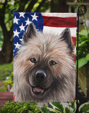 Load image into Gallery viewer, Keeshond American Flag Garden Flag - Outdoor Decorative Yard Flag CK6588GF