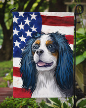 Load image into Gallery viewer, King Charles Spaniel American Flag Garden Flag - Outdoor Decorative Yard Flag CK6591GF