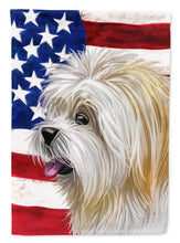 Load image into Gallery viewer, Lhasa Apso American Flag Garden Flag - Outdoor Decorative Yard Flag CK6607GF