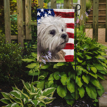 Load image into Gallery viewer, Lowchen American Flag Garden Flag - Outdoor Decorative Yard Flag CK6608GF