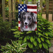 Load image into Gallery viewer, Miniature American Shepherd American Flag Garden Flag - Outdoor Decorative Yard Flag CK6615GF