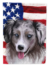 Load image into Gallery viewer, Miniature American Shepherd American Flag Garden Flag - Outdoor Decorative Yard Flag CK6615GF