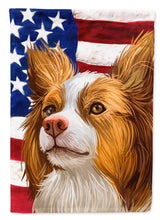 Load image into Gallery viewer, Miniature Australian Shepherd American Flag Flag Canvas House Size CK6616CHF