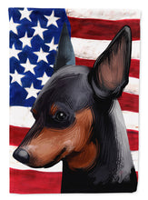 Load image into Gallery viewer, Miniature Pinscher Dog American Flag Garden Flag - Outdoor Decorative Yard Flag CK6618GF