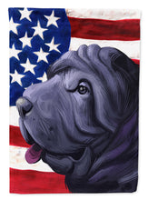 Load image into Gallery viewer, Miniature Shar Pei Dog American Flag Flag Canvas House Size CK6620CHF
