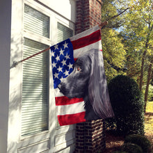 Load image into Gallery viewer, Large Munsterlander Dog American Flag Flag Canvas House Size CK6623CHF