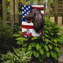 Load image into Gallery viewer, Small Munsterlander Dog American Flag Garden Flag - Outdoor Decorative Yard Flag CK6624GF