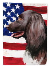 Load image into Gallery viewer, Small Munsterlander Dog American Flag Garden Flag - Outdoor Decorative Yard Flag CK6624GF
