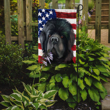 Load image into Gallery viewer, Newfoundland Dog American Flag Garden Flag - Outdoor Decorative Yard Flag CK6626GF