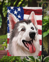 Load image into Gallery viewer, Northern Inuit Dog American Flag Garden Flag - Outdoor Decorative Yard Flag CK6629GF