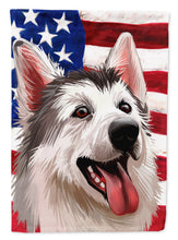 Load image into Gallery viewer, Northern Inuit Dog American Flag Garden Flag - Outdoor Decorative Yard Flag CK6629GF