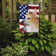 Load image into Gallery viewer, Norwegian Buhund Dog American Flag Garden Flag - Outdoor Decorative Yard Flag CK6630GF