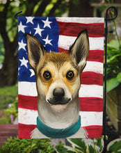 Load image into Gallery viewer, Norwegian Lundehund Dog American Flag Garden Flag - Outdoor Decorative Yard Flag CK6632GF