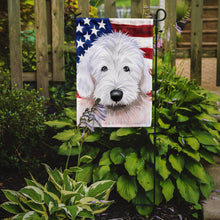 Load image into Gallery viewer, Old English Sheepdog American Flag Garden Flag - Outdoor Decorative Yard Flag CK6635GF