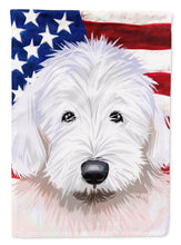 Load image into Gallery viewer, Old English Sheepdog American Flag Garden Flag - Outdoor Decorative Yard Flag CK6635GF