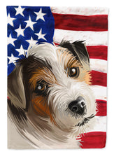 Load image into Gallery viewer, Parson Russell Terrier American Flag Garden Flag - Outdoor Decorative Yard Flag CK6637GF