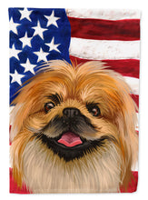 Load image into Gallery viewer, Pekingese Dog American Flag Garden Flag - Outdoor Decorative Yard Flag CK6639GF