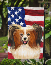 Load image into Gallery viewer, Phalene Dog American Flag Garden Flag - Outdoor Decorative Yard Flag CK6642GF