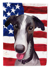 Load image into Gallery viewer, Polish Greyhound Dog American Flag Flag Canvas House Size CK6651CHF