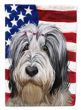 Load image into Gallery viewer, Polish Lowland Sheepdog American Flag Flag Canvas House Size CK6654CHF