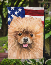 Load image into Gallery viewer, Pomeranian Dog American Flag Garden Flag - Outdoor Decorative Yard Flag CK6655GF