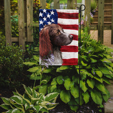 Load image into Gallery viewer, Pont-Audemer Spaniel Dog American Flag Garden Flag - Outdoor Decorative Yard Flag CK6656GF