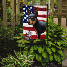 Load image into Gallery viewer, Prague Ratter Dog American Flag Garden Flag - Outdoor Decorative Yard Flag CK6663GF