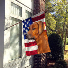 Load image into Gallery viewer, Rhodesian Ridgeback Dog American Flag Flag Canvas House Size CK6676CHF