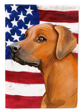Load image into Gallery viewer, Rhodesian Ridgeback Dog American Flag Garden Flag - Outdoor Decorative Yard Flag CK6676GF