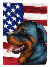 Load image into Gallery viewer, Rottweiler Dog American Flag Garden Flag - Outdoor Decorative Yard Flag CK6677GF