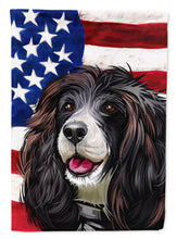 Load image into Gallery viewer, Russian Spaniel Dog American Flag Flag Canvas House Size CK6679CHF