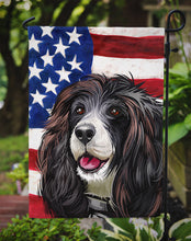Load image into Gallery viewer, Russian Spaniel Dog American Flag Garden Flag - Outdoor Decorative Yard Flag CK6679GF