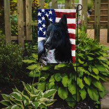 Load image into Gallery viewer, Russo-European Laika Dog American Flag Garden Flag - Outdoor Decorative Yard Flag CK6681GF