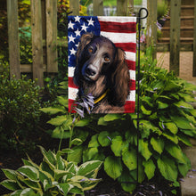 Load image into Gallery viewer, Saint-Usuge Spaniel Dog American Flag Garden Flag - Outdoor Decorative Yard Flag CK6685GF