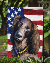 Load image into Gallery viewer, Saint-Usuge Spaniel Dog American Flag Garden Flag - Outdoor Decorative Yard Flag CK6685GF